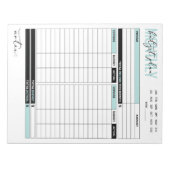 Monatlicher Haushaltplan für Einnahmen und Ausgabe Notizblock (Vorderseite)