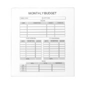 Monatlicher Haushaltsplaner Hinweis Notizblock (Vorderseite)