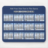 Monatlicher Kalender 2025 Leicht zu lesen Mousepad (Vorne)