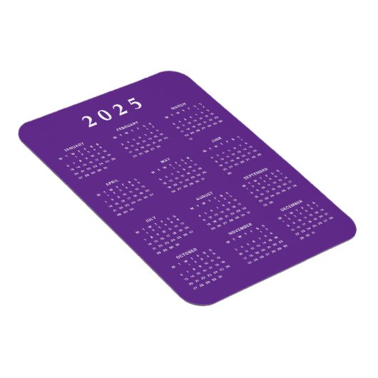 Monatlicher Kalender 2025 Magnet (Rechte Seite)