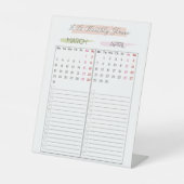 Monatlicher Kalender 2025 Sockelschild (Vorderseite)