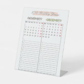 Monatlicher Kalender 2025 Sockelschild (Vorderseite)