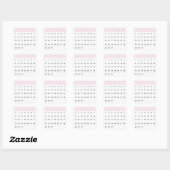 monatlicher Kalender der Fairy Floss Quadratischer Aufkleber (Blatt)