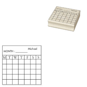Monatlicher Kalender-Planer Gummistempel