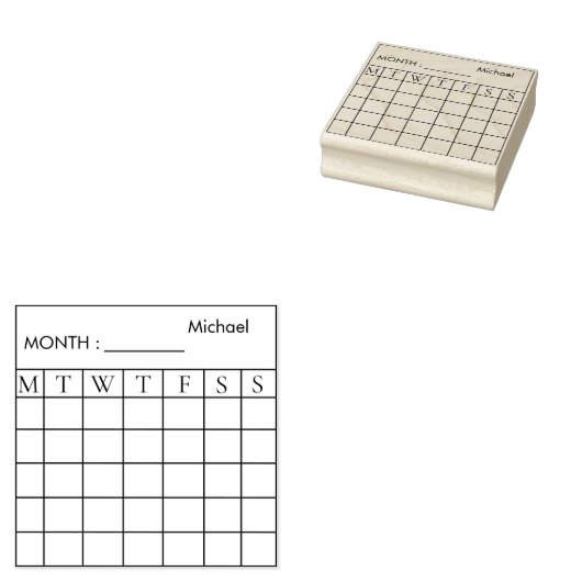 Monatlicher Kalender-Planer Gummistempel (Stempel)