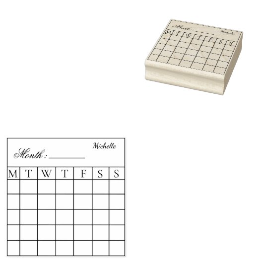 Monatlicher Kalender-Planer Gummistempel (Stempel)