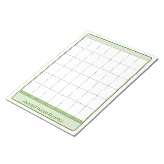 Monatlicher Menüplan Notepad Notizblock (angewinkelt)
