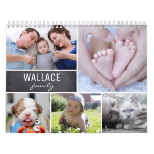 Monatlicher Personalisierter Multi-Fotos Familienk Kalender