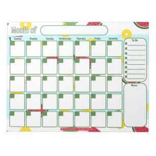 Monatlicher Planer   Ananas Watermelon Notizblock
