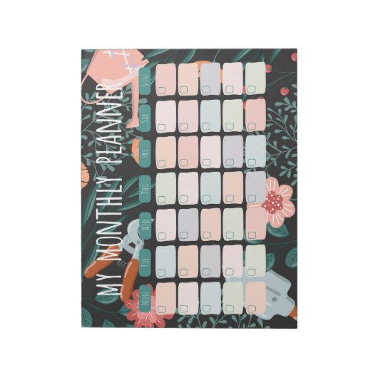 Monatlicher Planer für die Gärtner Notizblock (Rotiert)