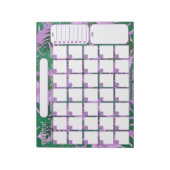 Monatlicher Planer | Jungle Blätter Muster Notizblock (Rotiert)