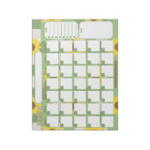 Monatlicher Planer | Sonnenblumenmuster Kariert Notizblock (Rotiert)