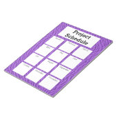 Monatlicher Projektplan lila Drucknotizen Notizblock (angewinkelt)