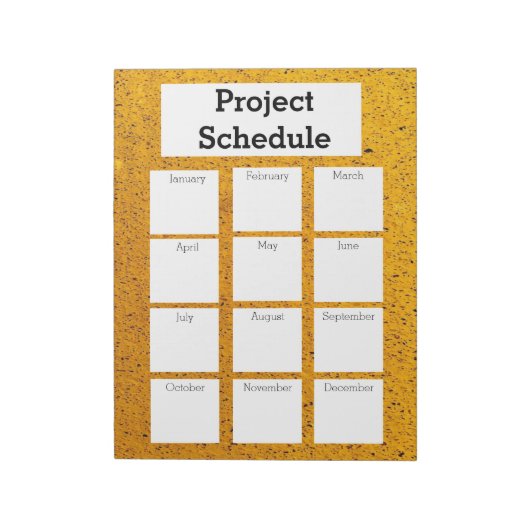 Monatlicher Projektplan orangefarben Notizblock (Rotiert)