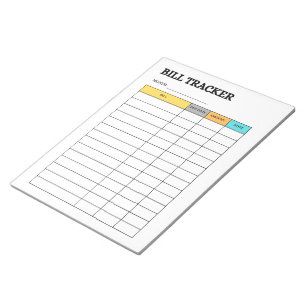 Monatlicher Rechnungs-Tracker-Notizblock Notizblock