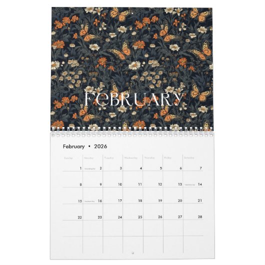 Monatlicher Themenkalender Kalender (Feb 2026)