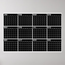 Monatlicher undatierter minimalistischer Wandplane Poster