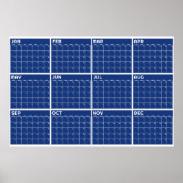 Monatlicher undatierter minimalistischer Wandplane Poster