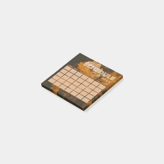 Monatlicher Zeitplan 20XX für das Braunen und Schw Post-it Klebezettel (angewinkelt)