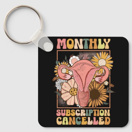Monatliches Abonnement storniert Uterus Support Hy Schlüsselanhänger (Vorderseite)