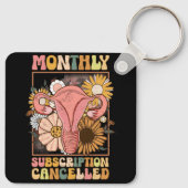 Monatliches Abonnement storniert Uterus Support Hy Schlüsselanhänger (Rückseite)