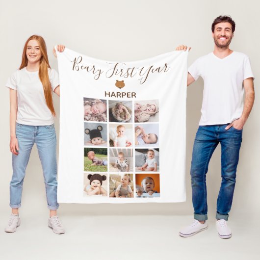 Monatliches Foto Baby erstes Jahr Fleecedecke (Beispiel)
