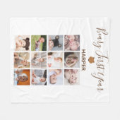 Monatliches Foto Baby erstes Jahr Fleecedecke (Vorderseite (Horizontal))