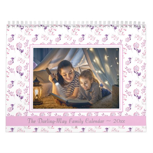 Monatliches Foto Pastell Blumenmuster Kalender (Titelbild)