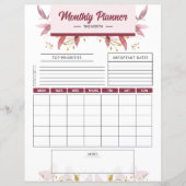 Monatliches Muster für die Druckvorlage (Vorderseite)