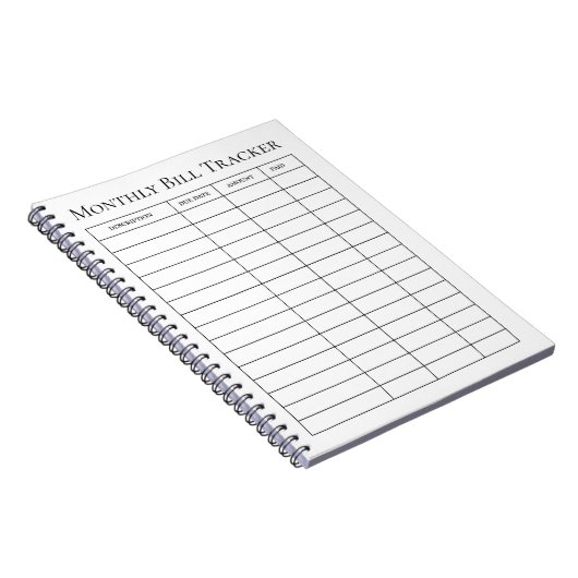 Monatliches Rechnungs-Tracker-Notizbuch Notizblock (Rechte Seite)