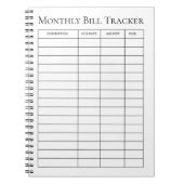 Monatliches Rechnungs-Tracker-Notizbuch Notizblock (Vorderseite)