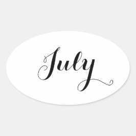 Monats-Aufkleber: Juli Ovaler Aufkleber
