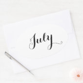 Monats-Aufkleber: Juli Ovaler Aufkleber (Umschlag)