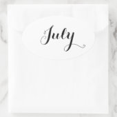 Monats-Aufkleber: Juli Ovaler Aufkleber (Tasche)