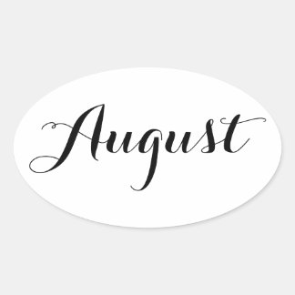 Monatsaufkleber: August Ovaler Aufkleber