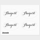 Monatsaufkleber: August Ovaler Aufkleber (Blatt)