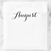 Monatsaufkleber: August Ovaler Aufkleber (Tasche)