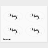 Monatsaufkleber: Mai Ovaler Aufkleber (Blatt)