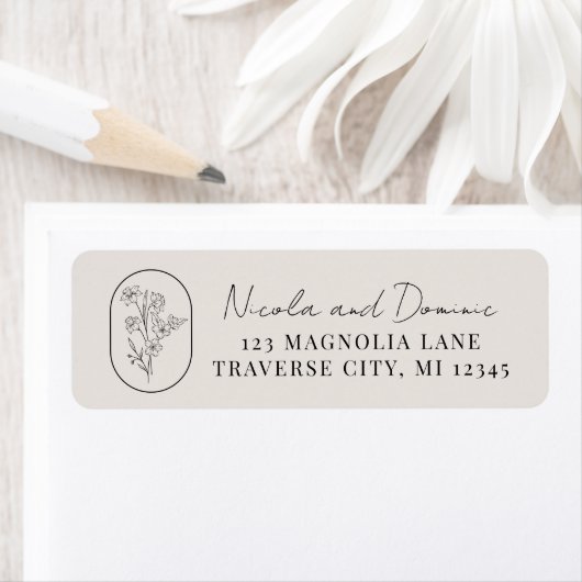 Monatsblume | März | Hochzeit Rücksendeadresse (Insitu)