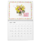 MonatsBlumen-Blumenstrauß und Karten-Kalender Kalender (Mär 2027)