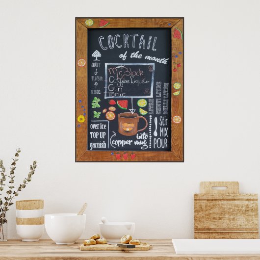 Monatscocktail Poster (Küche)