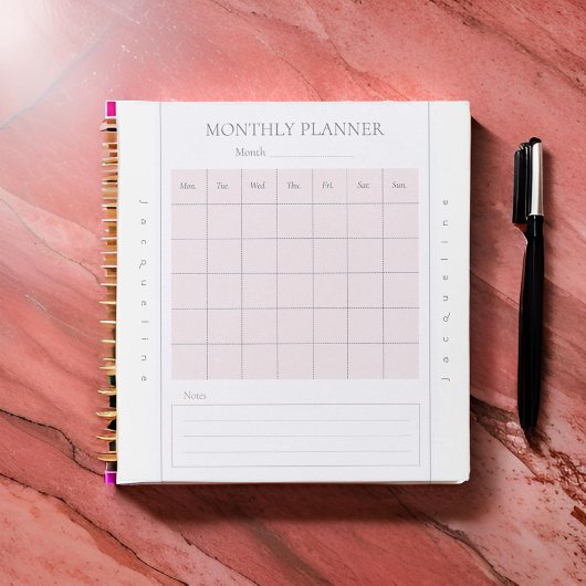 Monatsgrundname Mauve Gray Notepad Notizblock