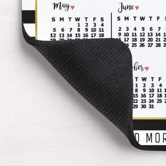 Monatskalender 2019 | Preppy Floral Stripes Mousepad (Ecke)