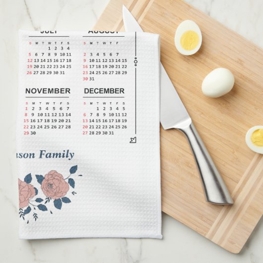 Monatskalender 2020 Individualisieren Geschirrtuch (Viertel Falte)