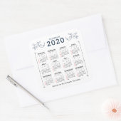 Monatskalender 2020 Individualisieren Quadratischer Aufkleber (Umschlag)