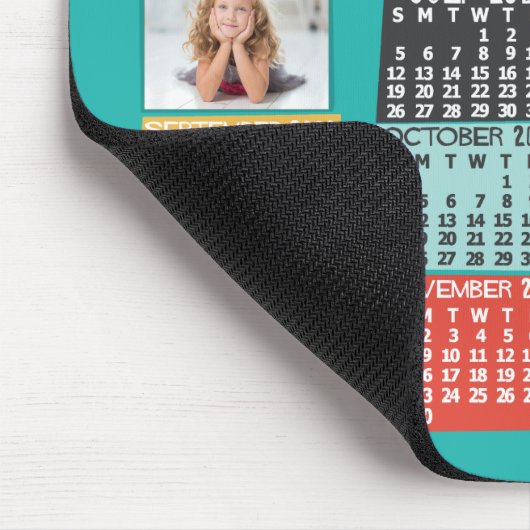 Monatskalender 2020 Modernes FotoCollage Mousepad (Ecke)