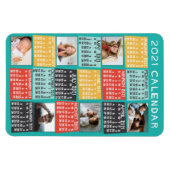 Monatskalender 2021 Modernes FotoCollage Magnet (Horizontal)