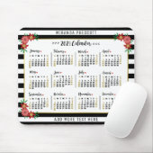 Monatskalender 2021 | Preppy Floral Stripes Mousepad (Mit Mouse)