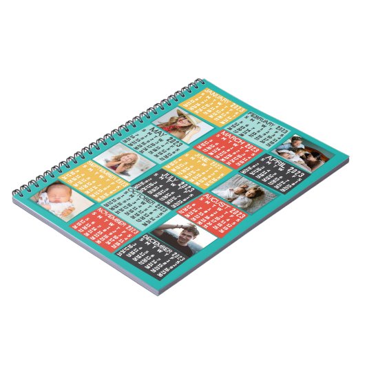 Monatskalender 2023 Moderne 6 Fotomaterial Collage Notizblock (Linke Seite)