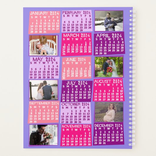 Monatskalender 2024 12 Fotomaterial Rosa Planer (Rückseite)